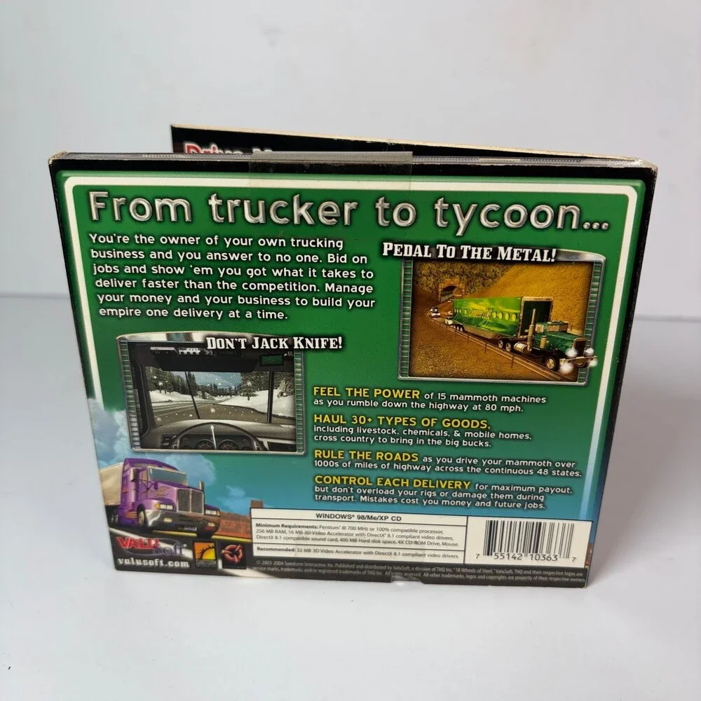 18 Wheels of Steel Across America PC CD-ROM ValuSoft THQ Trucking Simulation